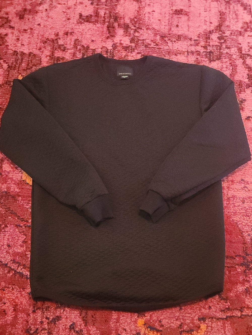 Men's Black Quilted Crewneck Sweatshirt